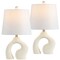 Jonathan Y Tula 19" Scandinavian Minimalist Ceramic Arch LED Table Lamp, Cream, 2PK JYL5504A-SET2 - alternate 1