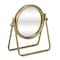 Homeroots 10" Gold Metal Round Tilting Framed Makeup Shaving Tabletop Mirror 716310 - alternate 6