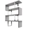 Homeroots 67" Gray And Silver Metal and Wood Three Tier Etagere Bookcase 555007 - alternate 1