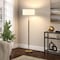 Homeroots 61" Brass Two Light Floor Lamp With White Frosted Glass Drum Shade 523571 - alternate 7