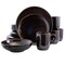 Elama Midnight Beach 16 Piece Dinnerware Set in Metallic Black EL-MIDNIGHTBEACH - alternate 1