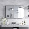 Simple Deluxe Bathroom Mirrors, Black Metal Framed Bathroom Mirror for Over Sink Wall, 24' x 36' Rounded Rectangl 3A88MIROACFY2436BLKV1 - alternate 1