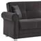 Homeroots 89" Black Microfiber Convertible Futon Sleeper Sofa And Toss Pillows With Storage 607153 - alternate 4
