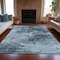 Homeroots 5' X 8' Blue And Ivory Abstract Washable Indoor Outdoor Area Rug 630640 - alternate 3