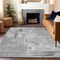 Homeroots 9' X 12' Gray And Off White Abstract Washable Indoor Outdoor Area Rug 609200 - alternate 6