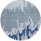 Homeroots 8' Sky Blue And Denim Blue Round Abstract Washable Indoor Outdoor Area Rug 613658 - alternate 6