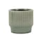 Homeroots Green Ceramic 41 Ounce Striped Round Distressed Pot Planter 487432 - alternate 4