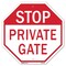 Signmission Stop Private Gate, 10 Inch X 10 Inch, Aluminum Metal Signs OC-A-10-131 - alternate 1
