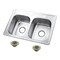 Kingston Brass 33-Inch Stainless Steel Self-Rimming Double Bowl Drop-In Kitchen Sink, 4-Hole with Strainer KGKTD332278 - alternate 1