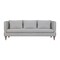 Homeroots 85" Gray Leather Sofa With Brown Legs 546411 - alternate 1
