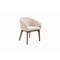 Homeroots Taupe and Brown Boucle And Faux Leather Dining Arm Chair 719110 - alternate 5