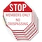 Signmission Stop Members Only No Trespassing, 4 inch X 4 inch, Vinyl Decal, 5PK OC-D-5PACK-4-221 - alternate 1