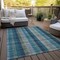 Homeroots 3' X 5' Teal Blue Navy Blue And Olive Green Plaid Washable Indoor Outdoor Area Rug 614017 - alternate 9