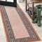 Jonathan Y Sebastian High-Low Modern Diamond Border Orange/Ivory 2 ft. x 8 ft. Indoor/Outdoor Runner Rug HWC102C-28 - alternate 1