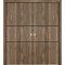 Sartodoors Sliding Closet Double Bi-fold Doors, Planum 0014 Walnut and Aluminum Strips, Sturdy Tracks Moldings PLANUM0014DBF-WLN-72 x 96 (4* 18x96) - alternate 1