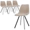 Leisuremod Markley Modern Leather Dining Chair With Metal Legs in Taupe, 4PK MC18TP4 - alternate 1