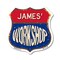 Signmission James's Workshop, 12 Inch X 12 Inch, Plastic Sign SHI-P-12-489-JAMES - alternate 1