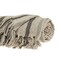 Homeroots 67" X 52" Beige And Taupe Cotton Woven Striped Throw Blanket with Fringe 476213 - alternate 3
