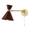 Jonathan Y Lily 25" 1-Light Mid-Century Vintage Retro Rattan/Metal USB Charging Swing Arm LED Sconce w/Pull Cha JYL1603B - alternate 9