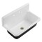 Kingston Brass 36" Cast Iron Single Bowl Wall Mount Kitchen Sink, 2-Hole with Strainer, White/Brushed Nickel KGCKWS3620118 - alternate 1