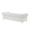 Homeroots 87" White Faux Leather Chesterfield Solid Wood Sofa 543943 - alternate 6