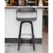 Homeroots 31" Gray And Black Faux Leather Swivel Bar Height Bar Chair 534471 - alternate 1