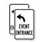 Signmission Event Entrance With Upper Left Arrow, 12'' X 18'' 2 Signs, Heavy Gauge Aluminum, 2PK A-1218-2PACK-24086 - alternate 1