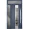 Vdomdoors Steel Door Deux 5755 Gray Graphite Sidelight and Transom Window Stainless Inserts Single Modern Pai DEUX5755EXD-GRE-W36+12 x H80+16-Left-hand Inswing - alternate 3