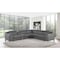 Homeroots Dark Gray Italian Leather Power Reclining L Shaped Six Piece Corner Sectional With Console 544982 - alternate 1