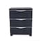 Homeroots 23in Charcoal Plastic Accent Cabinet With Three Drawers 668938 - alternate 1