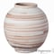 Uniquewise 9in Ceramic Stripe Vase Vintage Decorative Modern Farmhouse Piece for Home Centerpieces, White QI004793.RD - alternate 1