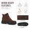 Handpoint Mens 6 in Soft Toe Work Boots-EH Safety Boots with KEVLAR Puncture Resistant Midsole, Brown, 13 80N01BN-EE-13 - alternate 3