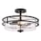 Vaxcel Grace 2-Light Semi-Flush Mount Ceiling Light, Matte Black, Clear Glass, 14.75-In. C0380 - alternate 1