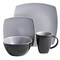 Gibson Home Soho Lounge 16 Piece Soft Square Stoneware Dinnerware Set in Grey Matte 94851.16 - alternate 6