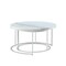 Homeroots Set of Two 31" White And Silver Genuine Marble And Iron Round Nested Coffee Tables 543850 - alternate 4
