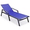 Leisuremod Marlin Patio Chaise Lounge Chair with Armrests in Black Aluminum Frame, Navy Blue, 2PK MLABL-77NBU2 - alternate 6