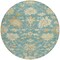Homeroots 8' Teal Blue Ivory And Green Round Floral Washable Indoor Outdoor Area Rug 605225 - alternate 4