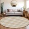 Homeroots 8' Beige And Gray Round Plaid Washable Indoor Outdoor Area Rug 595369 - alternate 5