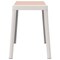 Leisuremod Tresse Stackable Plastic Square Dining Stool with Wicker Seat, White TS12W - alternate 2
