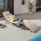 Alaterre Furniture Alaterre Outdoor Chaise Lounge Chair with Cushion Brown Cream Patio Furniture Design 80-OUTD-WD-CHSLNG - alternate 6