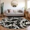 Homeroots 8' Black And Gray Round Abstract Washable Indoor Outdoor Area Rug 600068 - alternate 6