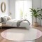 Homeroots 8' Pink And Ivory Round Striped Washable Indoor Outdoor Area Rug 610494 - alternate 3