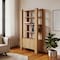 Homeroots 42" Natural Solid Wood Four Tier Bookcase with Two Doors 611041 - alternate 7