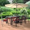 Leisuremod Chelsea Aluminum Outdoor Dining Table 87 With 8 Chairs and Cushions, Cherry Red CC20-T87BL-8CHR - alternate 6