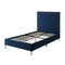 Homeroots Navy Blue Solid Wood Twin Upholstered Velvet Bed with Nailhead Trim 544793 - alternate 6
