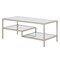 Homeroots 45" Silver Glass And Steel Coffee Table With Two Shelves 523330 - alternate 6