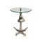 Homeroots 24" Clear and Silver Glass and Aluminum Nautical Bell End Table 634159 - alternate 8