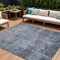 Homeroots 10' X 14' Gray And Blue Abstract Washable Indoor Outdoor Area Rug 616237 - alternate 1