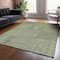 Homeroots 5' X 8' Olive Green And Ivory Geometric Washable Indoor Outdoor Area Rug 600763 - alternate 6