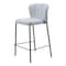 Homeroots Set of Two 26" Gray And Black Faux Leather And Steel Counter Height Bar Chairs 555746 - alternate 1